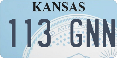 KS license plate 113GNN