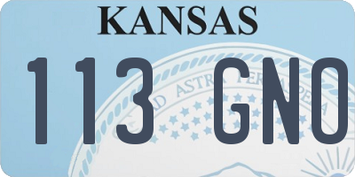 KS license plate 113GNO