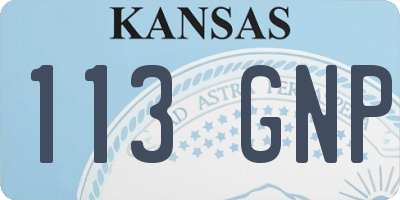 KS license plate 113GNP
