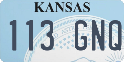KS license plate 113GNQ