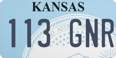 KS license plate 113GNR