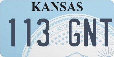KS license plate 113GNT