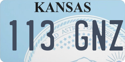 KS license plate 113GNZ
