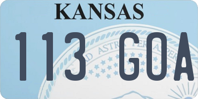 KS license plate 113GOA