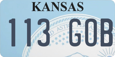 KS license plate 113GOB