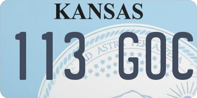 KS license plate 113GOC