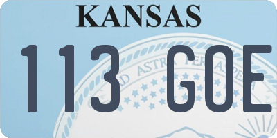 KS license plate 113GOE