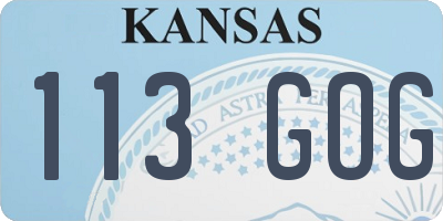 KS license plate 113GOG