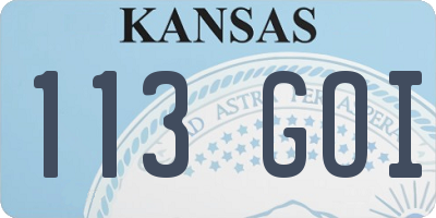 KS license plate 113GOI