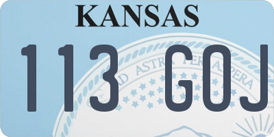 KS license plate 113GOJ