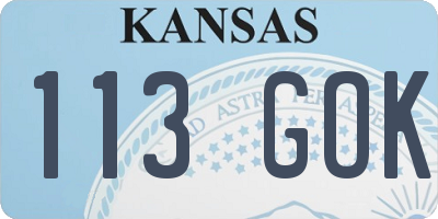 KS license plate 113GOK