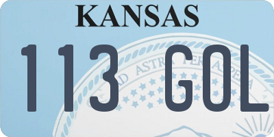 KS license plate 113GOL