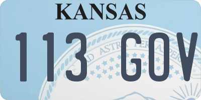 KS license plate 113GOV