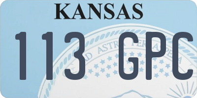 KS license plate 113GPC