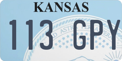 KS license plate 113GPY