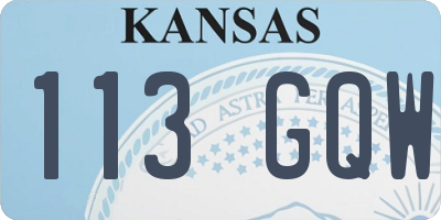 KS license plate 113GQW