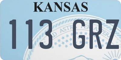 KS license plate 113GRZ