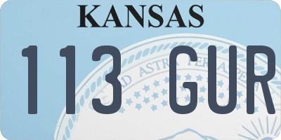 KS license plate 113GUR