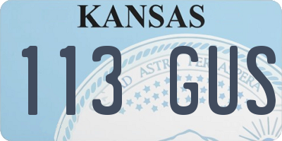 KS license plate 113GUS