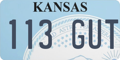 KS license plate 113GUT