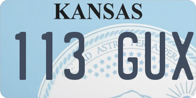 KS license plate 113GUX