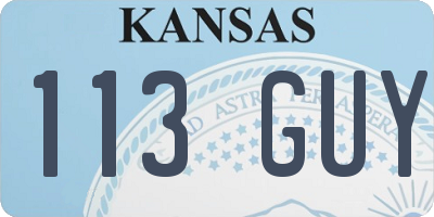 KS license plate 113GUY