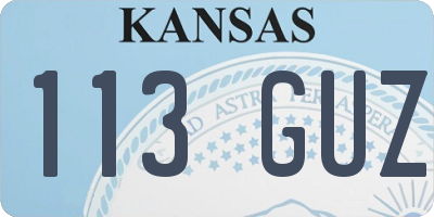 KS license plate 113GUZ