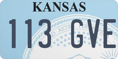 KS license plate 113GVE