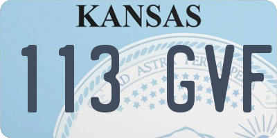 KS license plate 113GVF