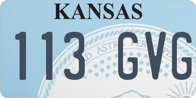 KS license plate 113GVG