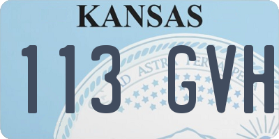 KS license plate 113GVH
