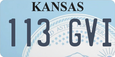 KS license plate 113GVI