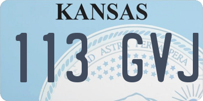 KS license plate 113GVJ