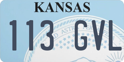 KS license plate 113GVL