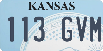 KS license plate 113GVM