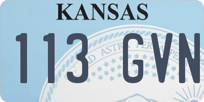 KS license plate 113GVN