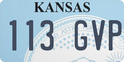 KS license plate 113GVP