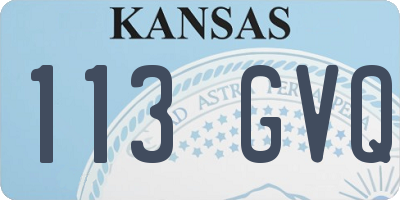 KS license plate 113GVQ