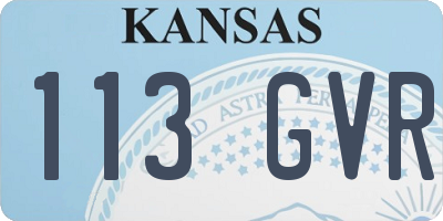 KS license plate 113GVR