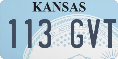 KS license plate 113GVT