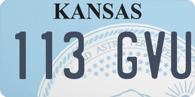 KS license plate 113GVU