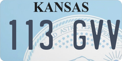KS license plate 113GVV
