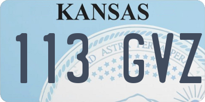 KS license plate 113GVZ