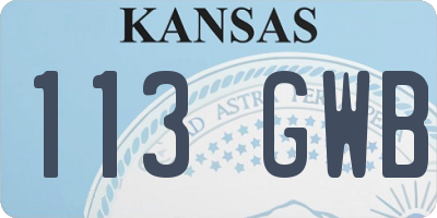 KS license plate 113GWB