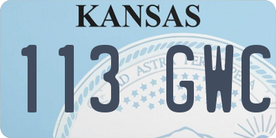 KS license plate 113GWC