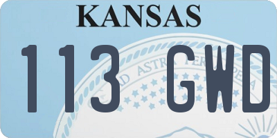 KS license plate 113GWD