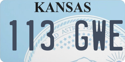KS license plate 113GWE