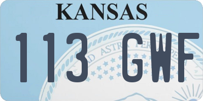 KS license plate 113GWF