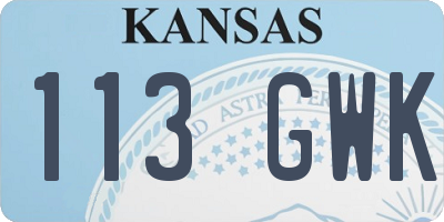 KS license plate 113GWK