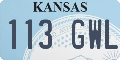 KS license plate 113GWL